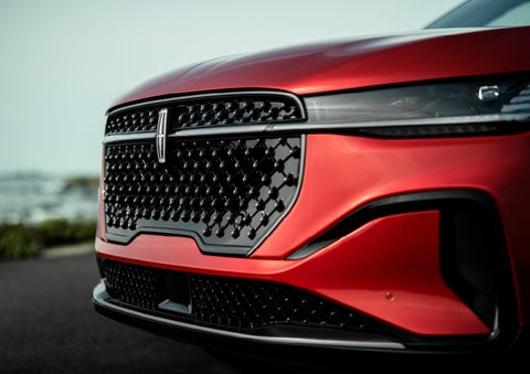 The sleek grille of a 2024 Lincoln Nautilus® SUV with the available Jet Appearance Package makes a bold statement. | Bob Maxey Lincoln in Detroit MI