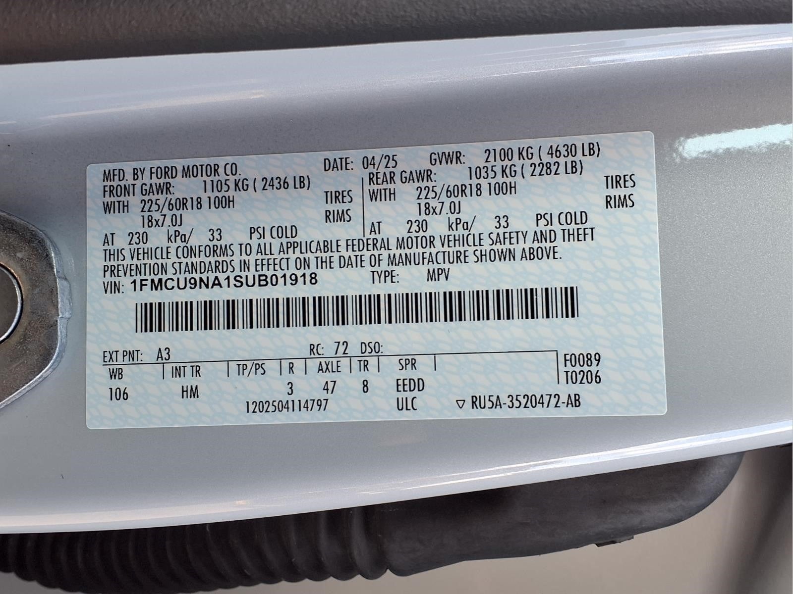 2025 Ford Escape ST-Line Select
