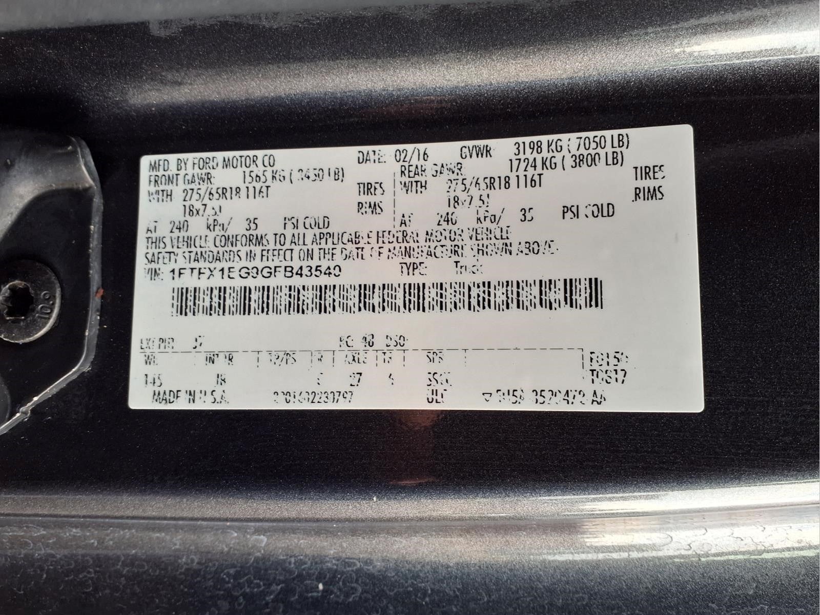 2016 Ford F-150 XLT