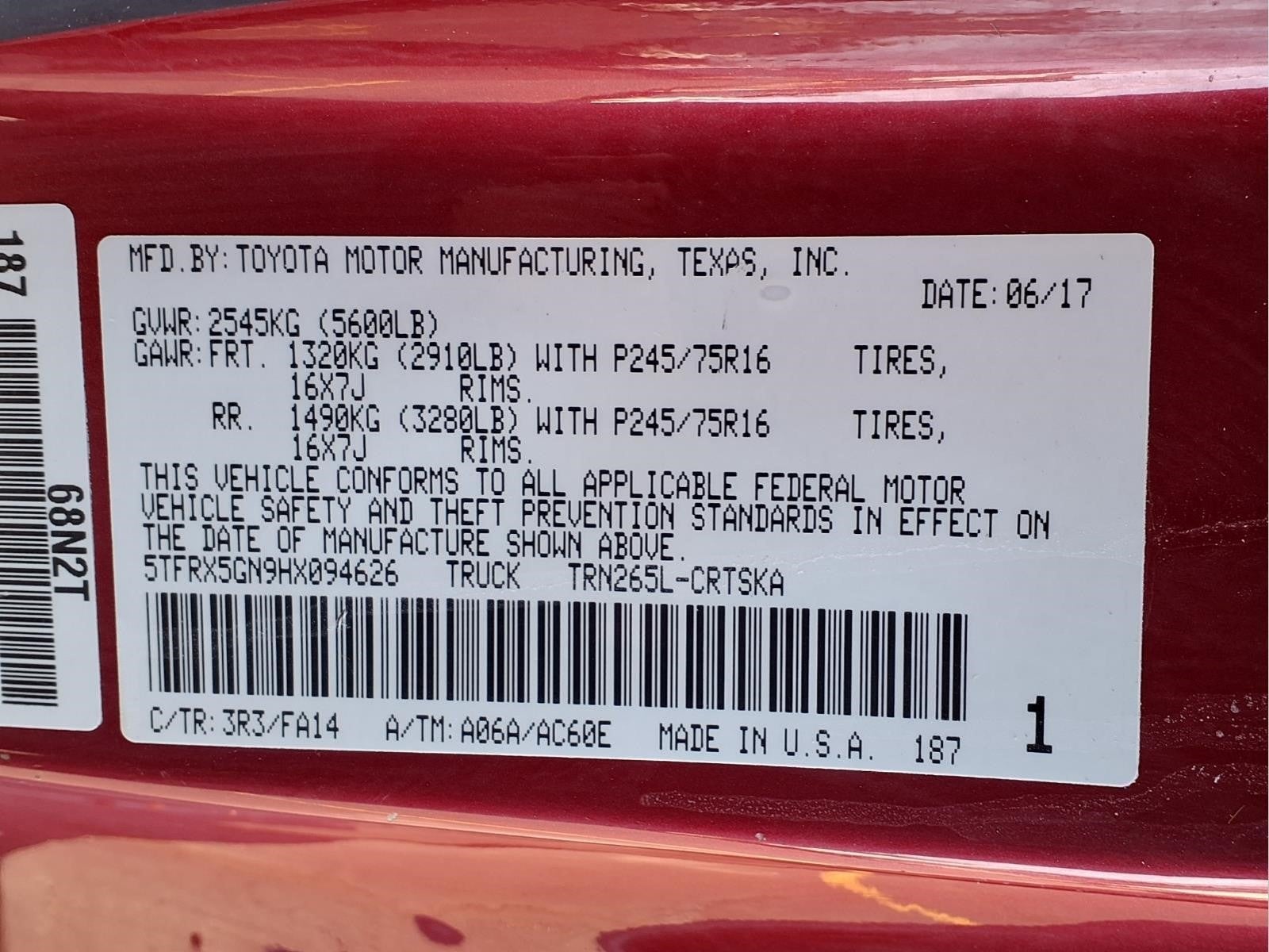 2017 Toyota Tacoma SR