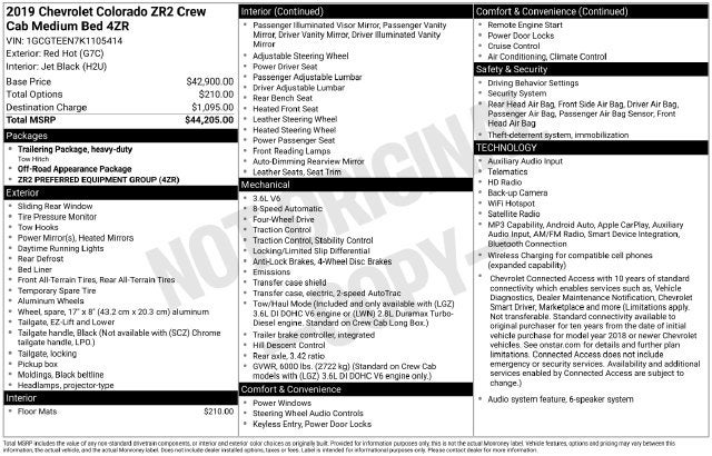 2019 Chevrolet Colorado ZR2
