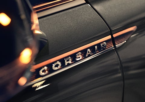 The stylish chrome badge reading “CORSAIR” is shown on the exterior of the vehicle. | Bob Maxey Lincoln in Detroit MI