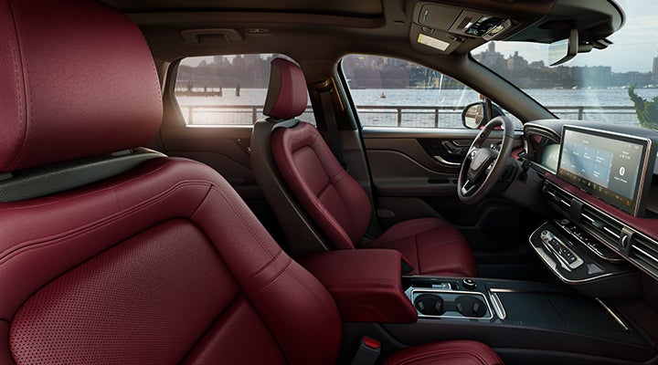 The available Perfect Position front seats in the 2024 Lincoln Corsair® SUV are shown. | Bob Maxey Lincoln in Detroit MI