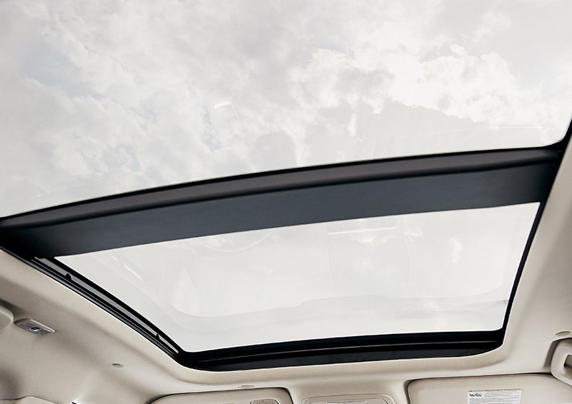 The available panoramic Vista Roof® is shown from inside a 2024 Lincoln Corsair® SUV. | Bob Maxey Lincoln in Detroit MI
