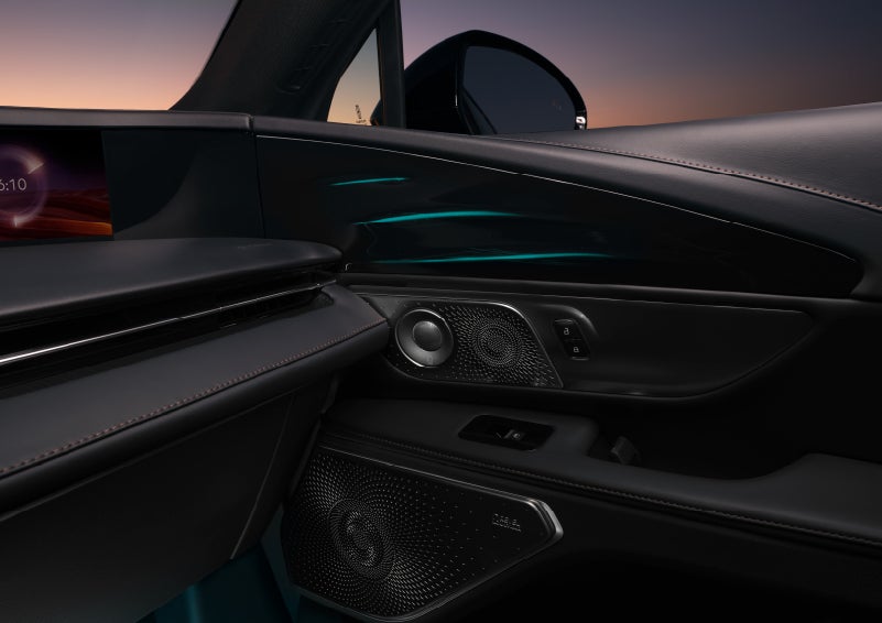 Selectable ambient lighting glows in the passenger door panel. | Bob Maxey Lincoln in Detroit MI