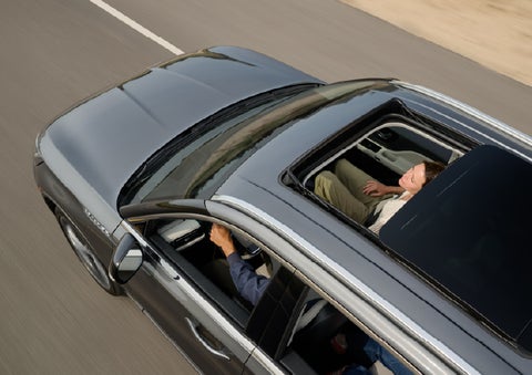 The available panoramic Vista Roof® of a 2027 Lincoln Aviator® SUV is open. | Bob Maxey Lincoln in Detroit MI