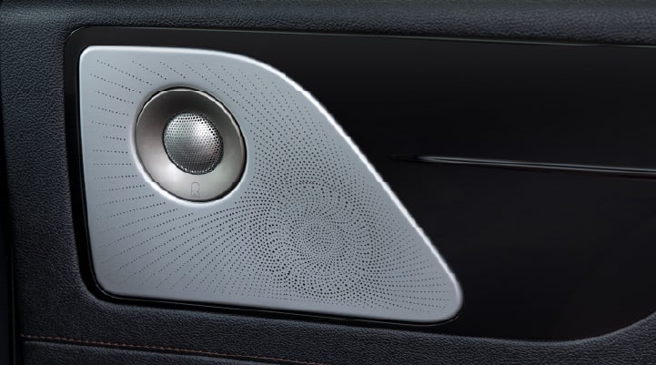 A close-up view of the available Revel® Ultima 3D Audio System. | Bob Maxey Lincoln in Detroit MI